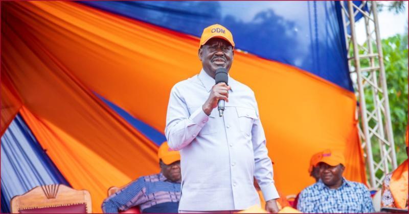 ODM leader Raila Odinga addressing supporters in Kakamega on Friday, December 1.